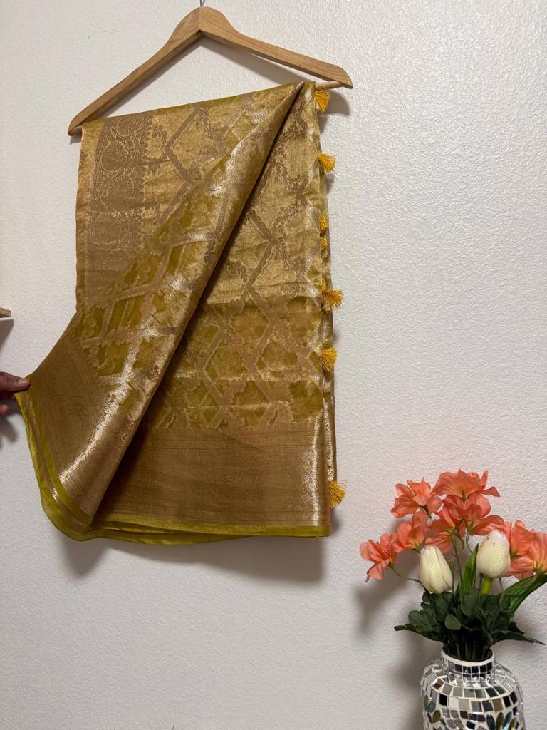 Gold Banarasi saree