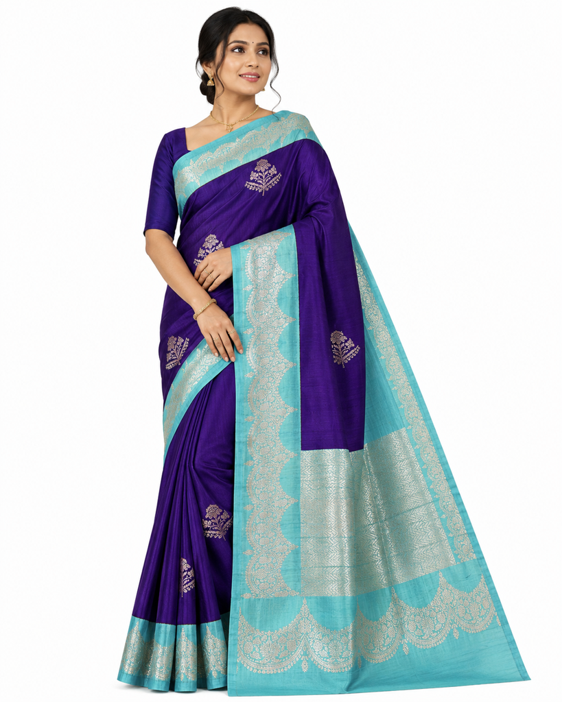Tusser Jute Banaras Saree