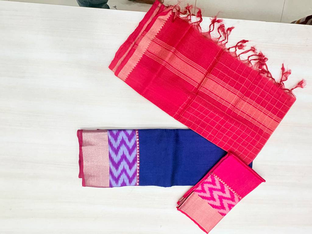   Premium Mangalagiri Cotton by Pattu Pochampally Border Lehenga Set for Girls (10–15 Years)  