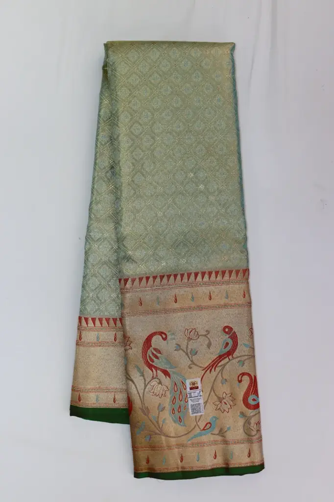 Graceful Sky Blue Kanchipuram Silk saree 