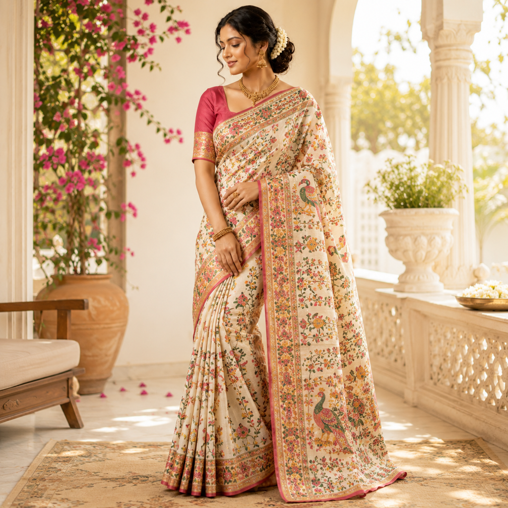 Traditional Kanjivaram Silk Saree – Elegant Handwoven Bridal Saree