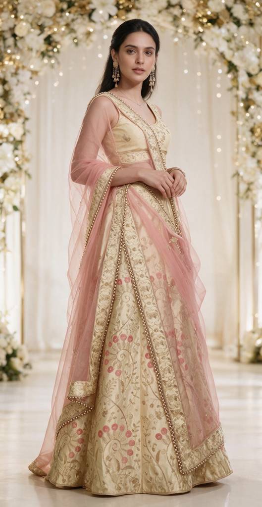Yellow Silk Lehenga with Zari and Silk Work
