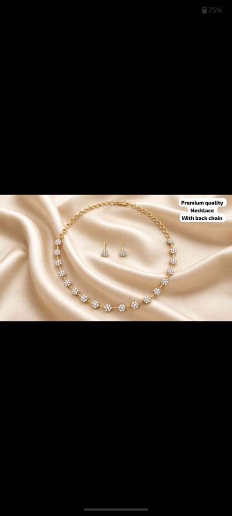 Pushparaaga necklace  White