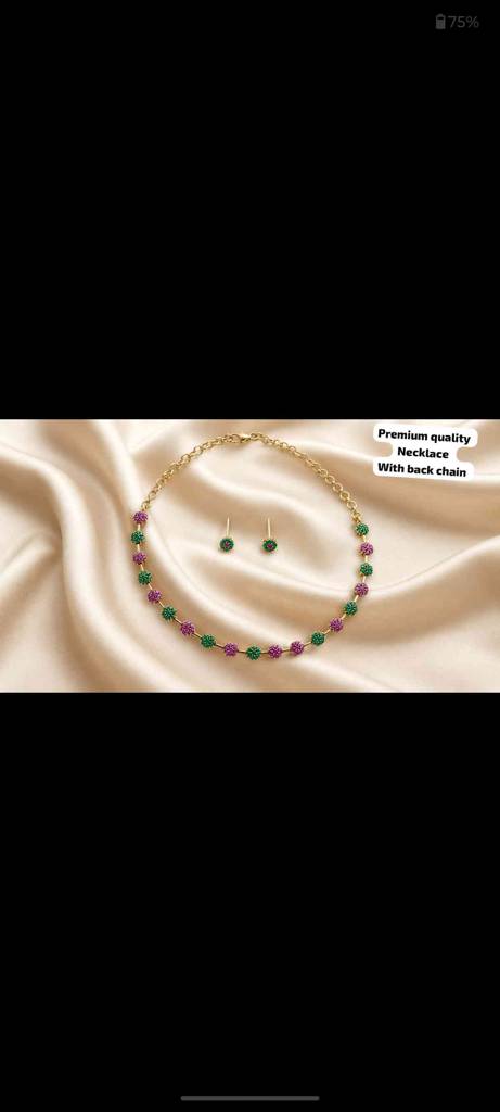 Pushparaaga necklace ruby Emeralds