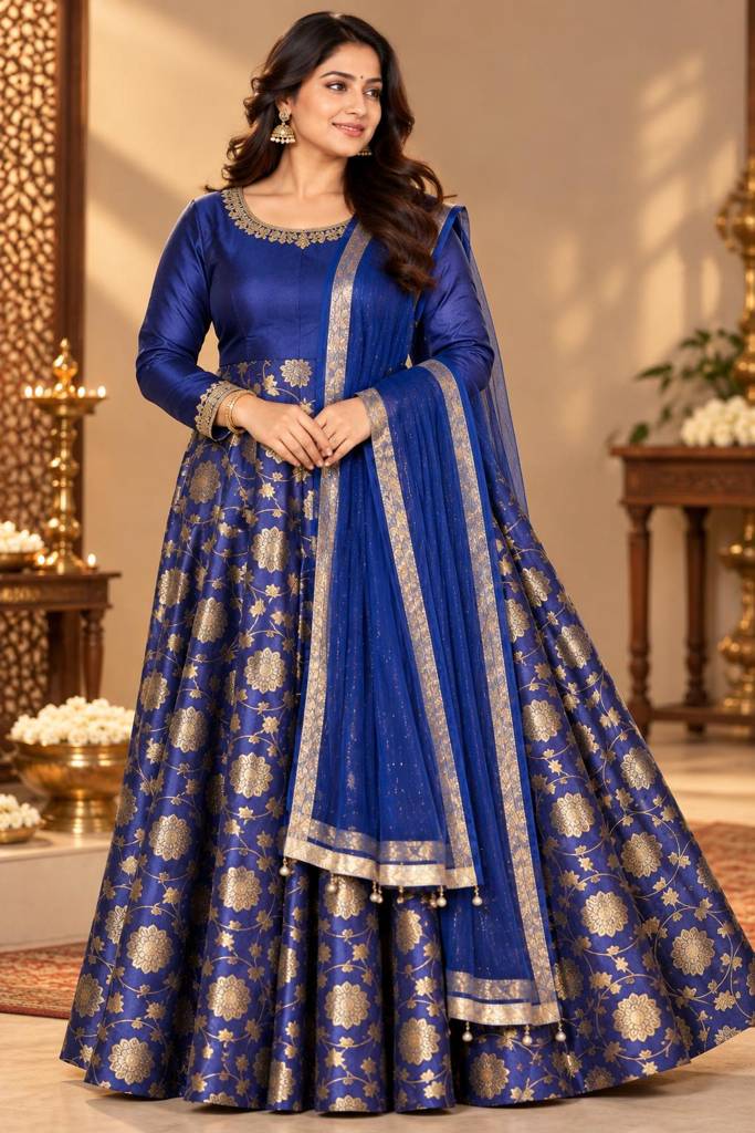 Long gown with bottom and dupatta