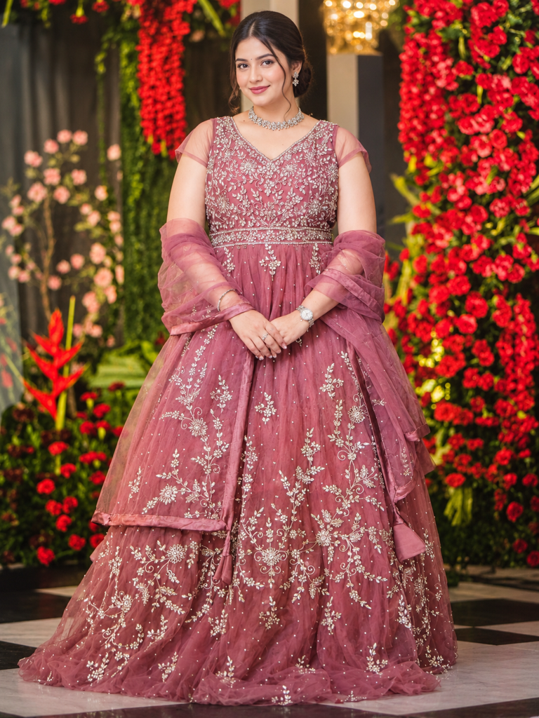 Dark Maroon Heavy Bridal Lehenga for Resale