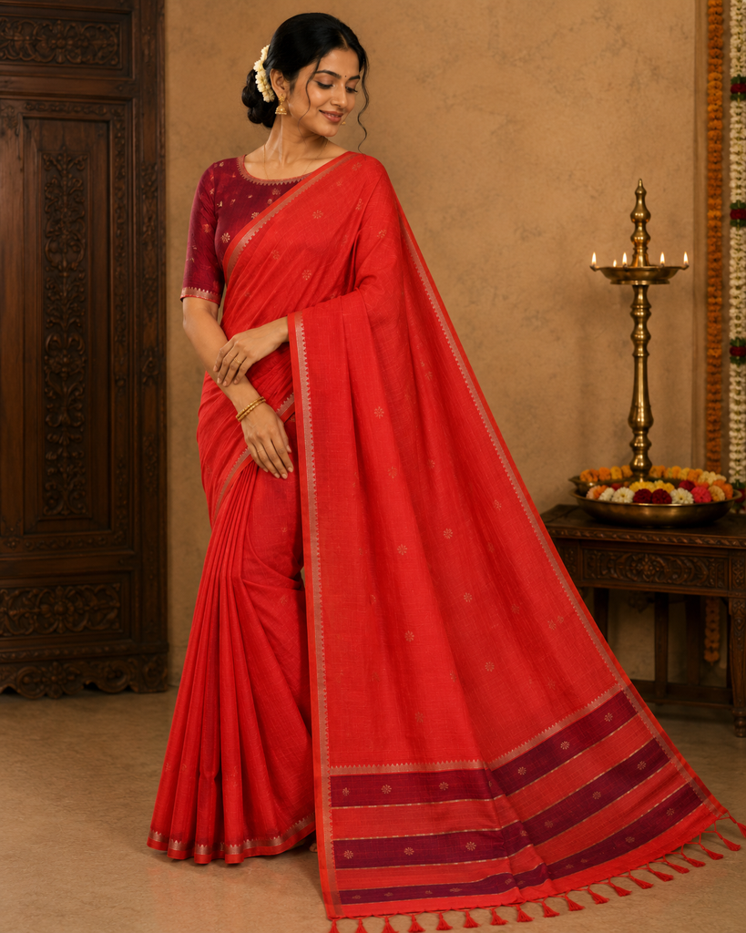 Pure Mangalagiri Handloom Pattu Butti Saree 
