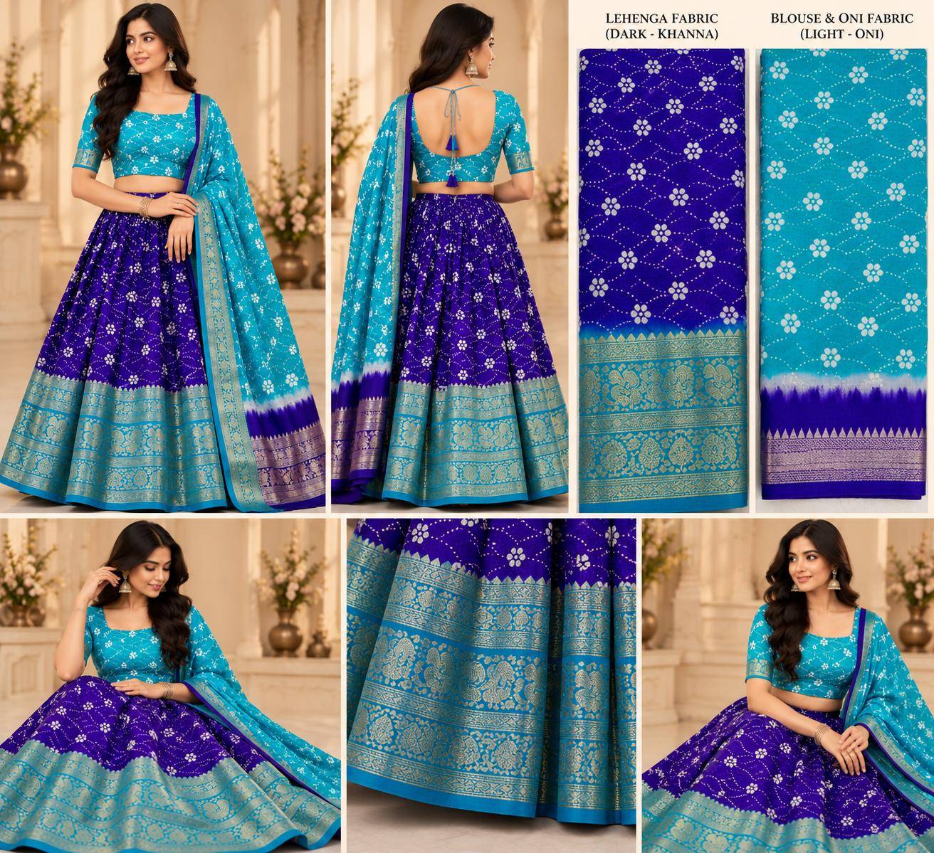  Batik Print Kanchi Border Lehenga with Blouse | Elegant Langa Voni Set  ✨ 