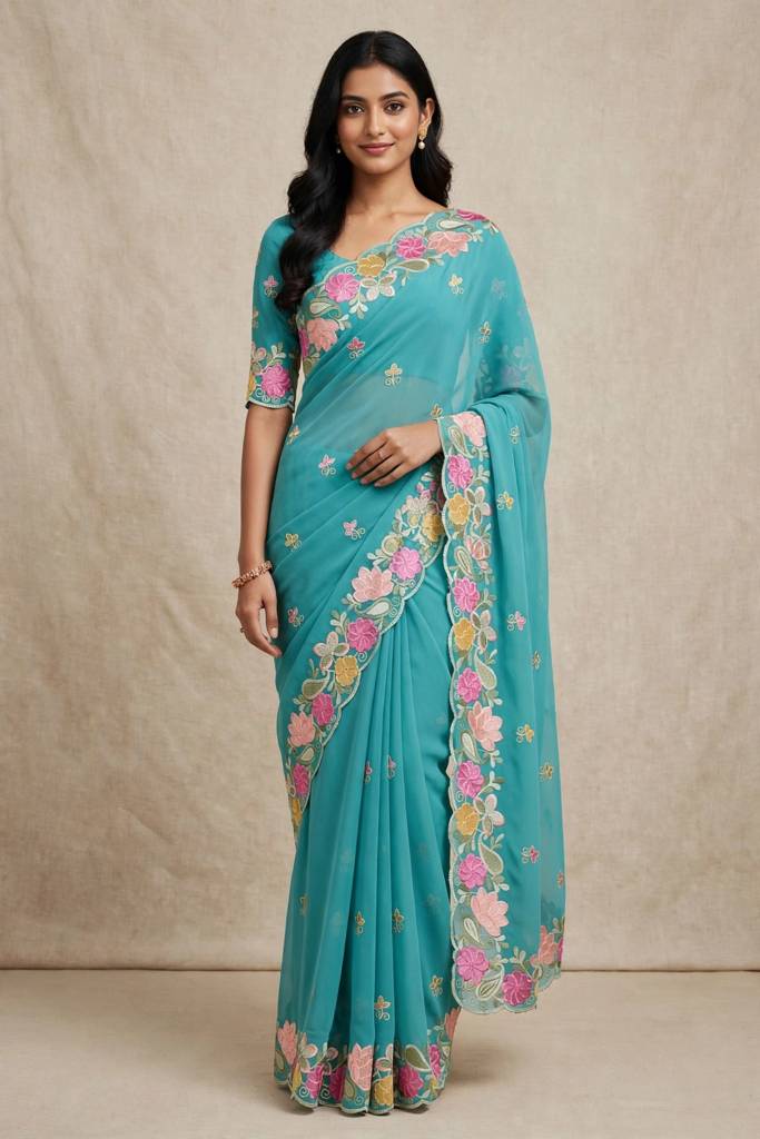 Embroidery work sarees 