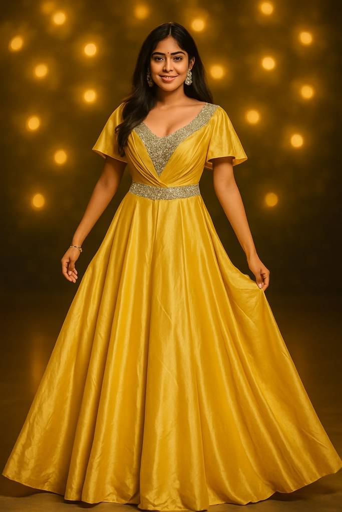 Golden Satin Frock