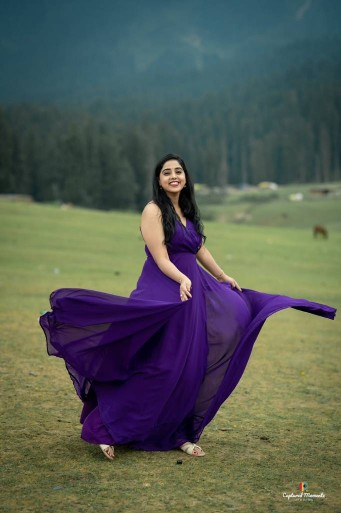 Purple Colour Long Frock