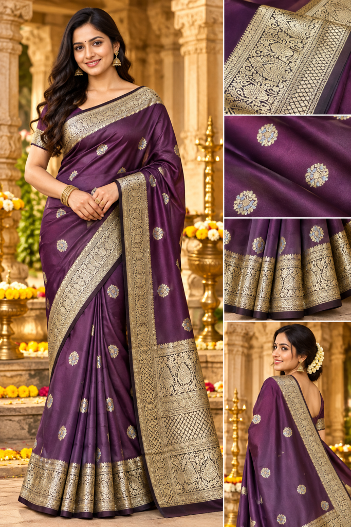 Purple Silk Saree