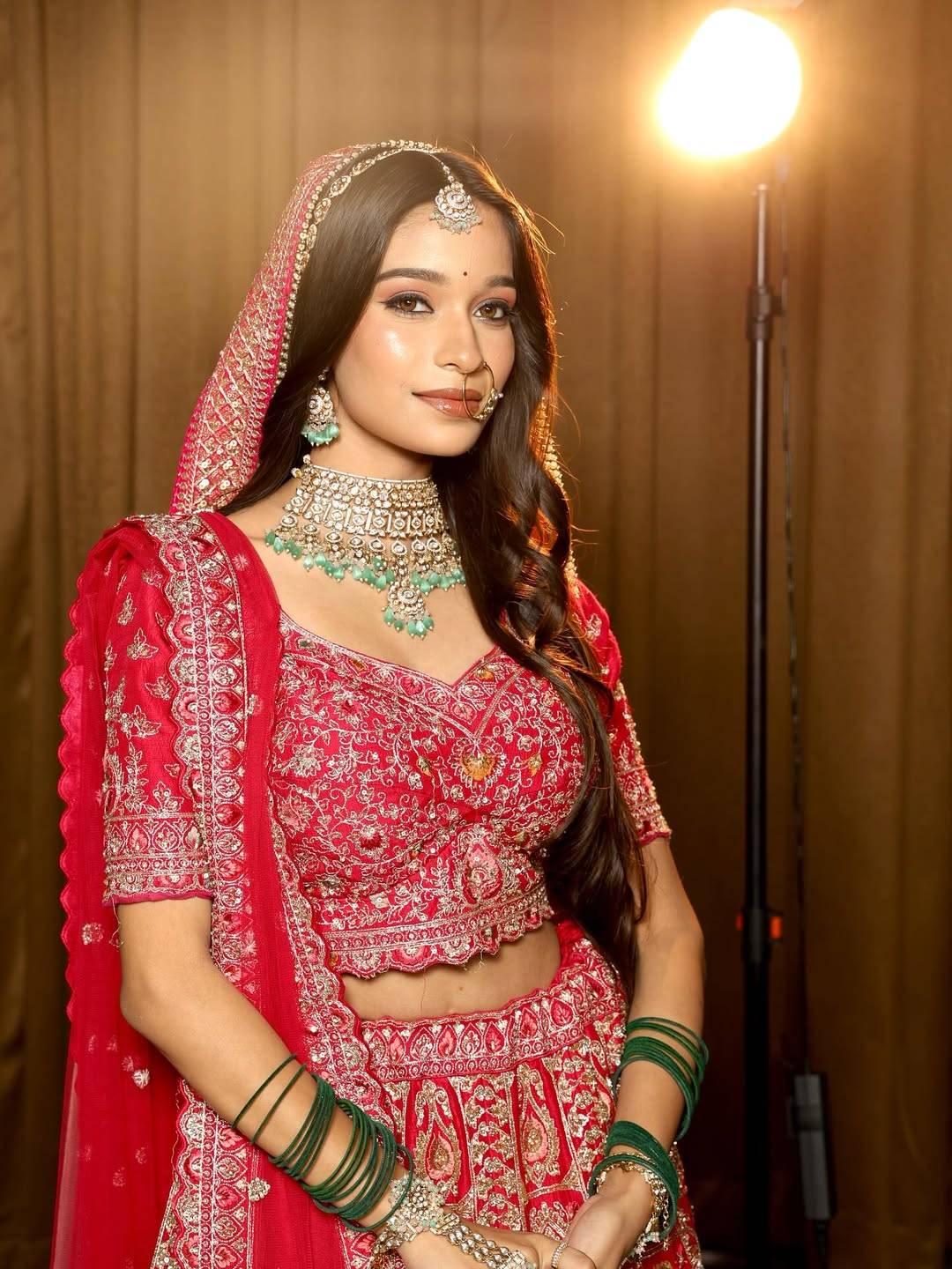 Rani Pink  Heavy Embroidered Bridal Lehenga Choli with Designer Dupatta