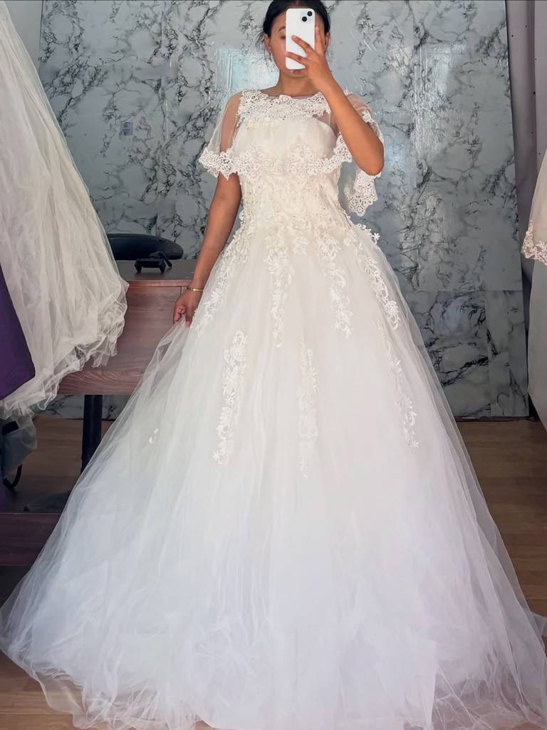 White Christian Cape Gown