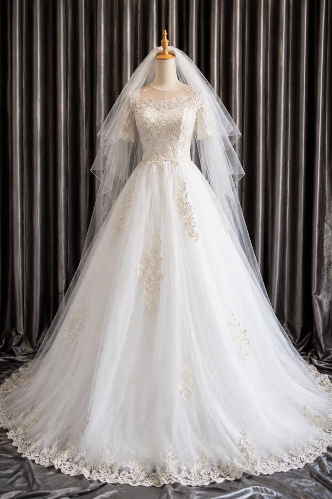 White Christian Wedding Gown