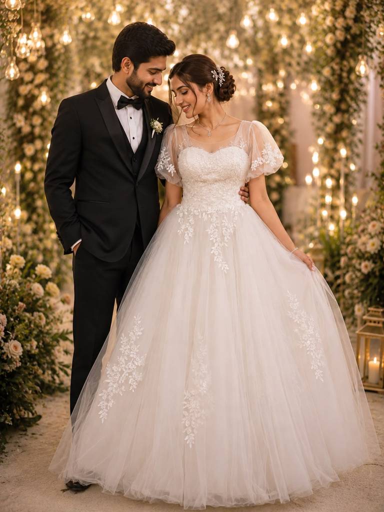 White Christian Wedding Gown
